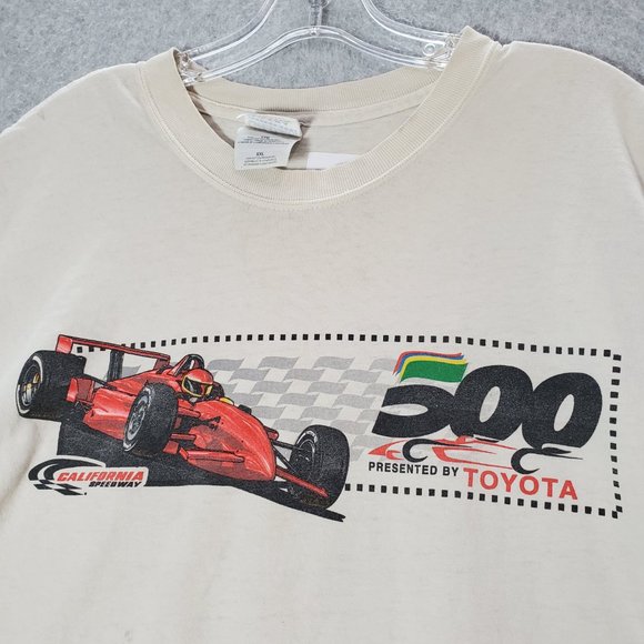 VINTAGE Toyota The 500‎ 1999 Men T-shirt 2XL White California Speedway READ - Picture 7 of 15